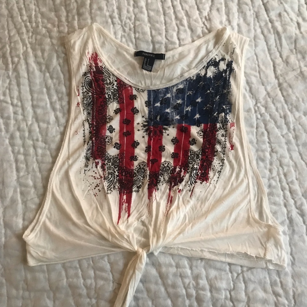 American Flag Crop Top
